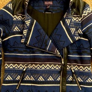 Aztec zipper front jacket